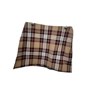 Powder Blu Vintage Y2K Plaid Mini Skirt With Zip Back And Details On Sides